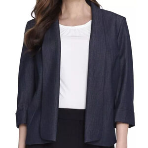 TAHARI Sz 24W 3/4 Cuffed Sleeve Denim Jacket